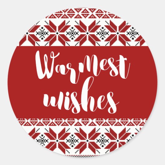 Sticker Rond Warmest Wings Fair Isle Motif (Devant)