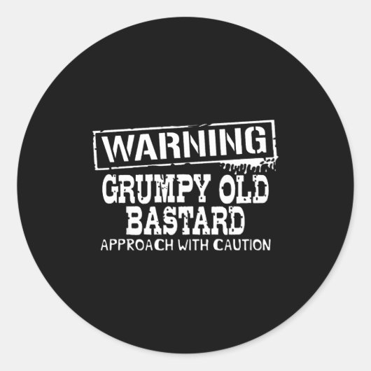 Sticker Rond Warning Mpy Old Approach With Caution Funny  (Devant)