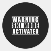 Sticker Rond Warning Ski Mode Activated  (Devant)