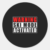 Sticker Rond Warning Ski Mode Activated _3  (Devant)