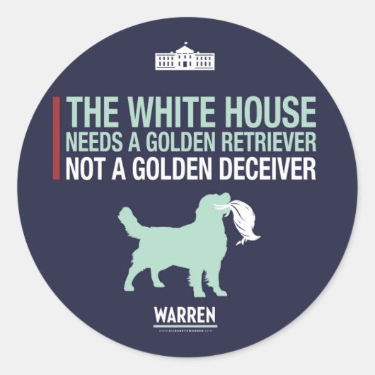 Sticker Rond Warren 2020 - Bailey - Golden Retriever (Devant)