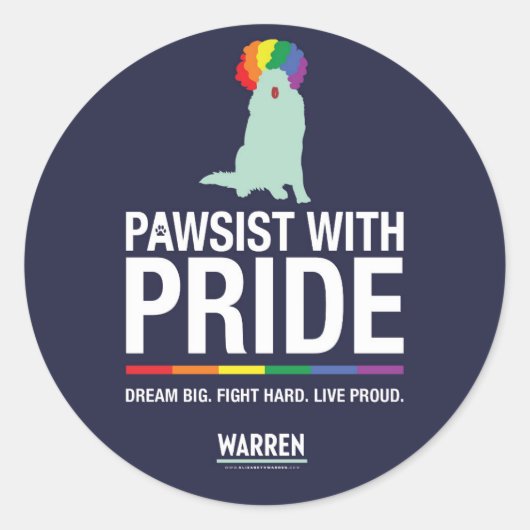 Sticker Rond Warren 2020 - Bailey - Pawsist with Pride (Devant)