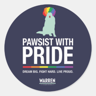 Sticker Rond Warren 2020 - Bailey - Pawsist with Pride