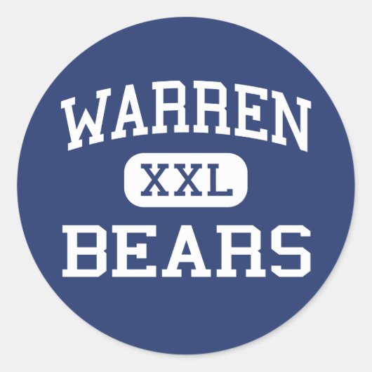 Sticker Rond Warren - Bears - High School - Downey California (Devant)
