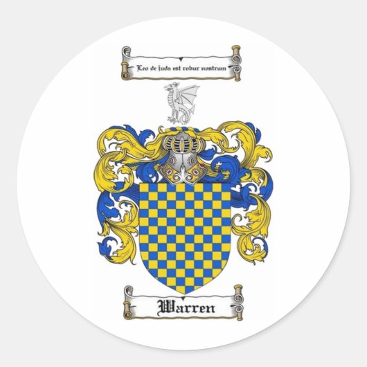 Sticker Rond Warren Family Crest (Devant)