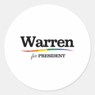 Sticker Rond Warren pour Président