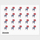 Sticker Rond Warrier RPG Woman (Feuille)
