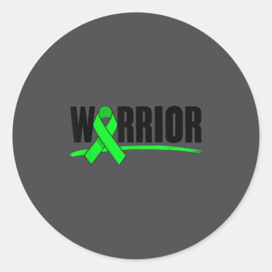 Sticker Rond Warrior Depression Anxiety Mental Health Awareness (Devant)