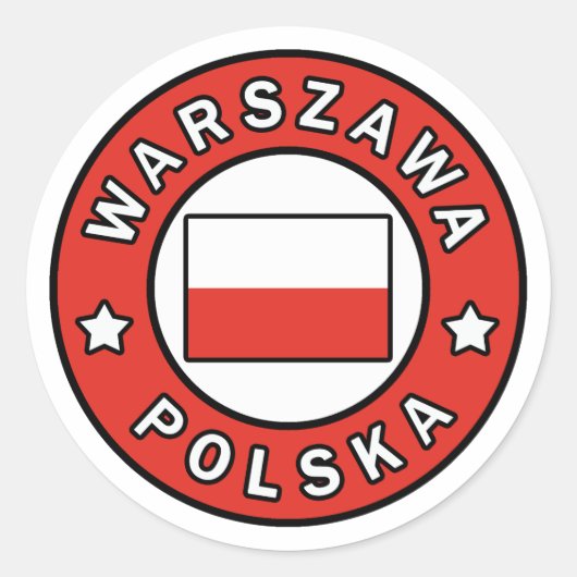 Sticker Rond Warszawa Polska (Devant)