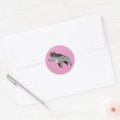 Sticker Rond Warthog - Cute rose Warty PIG - Faune - Nature (Enveloppe)