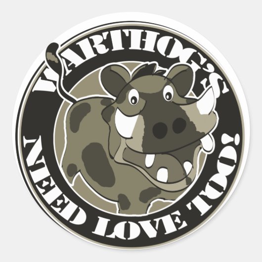Sticker Rond Warthog Love (Devant)