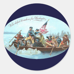 Sticker Rond Washington Crossing the Delaware