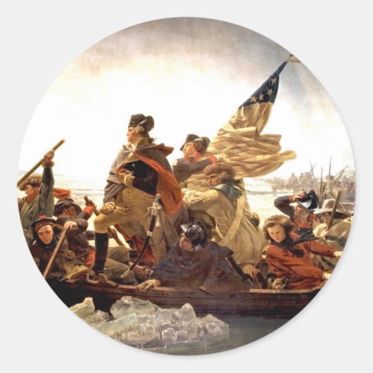 Sticker Rond Washington Crossing the Delaware (Devant)