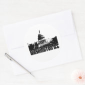 Sticker Rond Washington DC Skyline (Enveloppe)