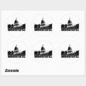 Sticker Rond Washington DC Skyline (Feuille)