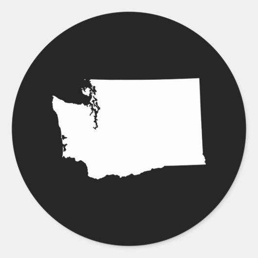 Sticker Rond Washington en blanc et noir (Devant)
