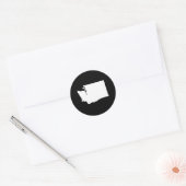 Sticker Rond Washington en blanc et noir (Enveloppe)