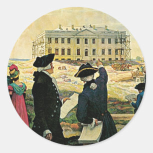 Sticker Rond Washington moderne