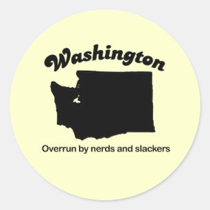 Sticker Rond Washington - Nerds et Slackers