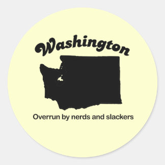Sticker Rond Washington - Nerds et Slackers