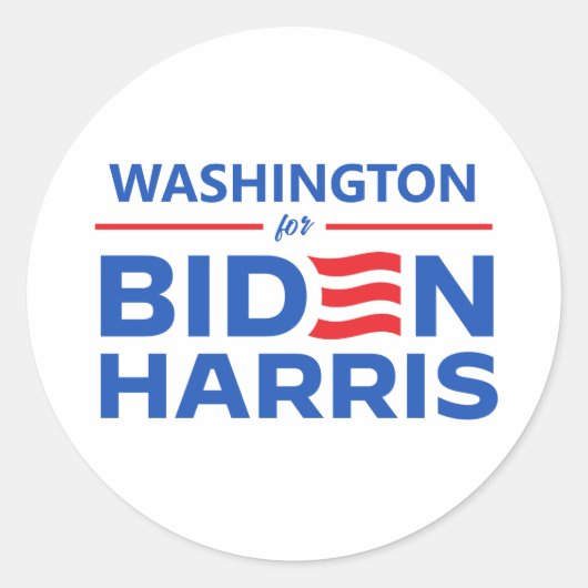 Sticker Rond Washington pour Biden Harris (Devant)