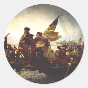 Sticker Rond Washington traversant le Delaware par Emanuel Leut