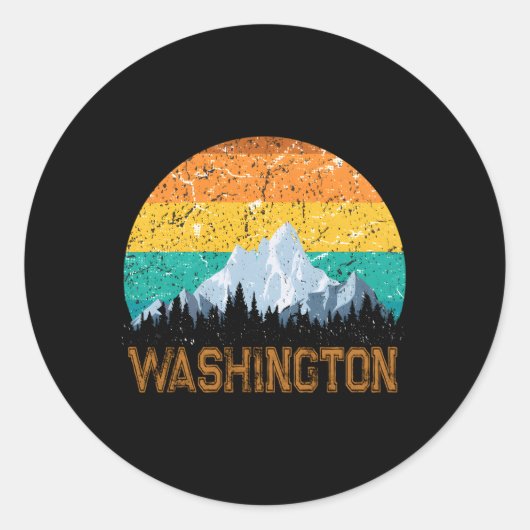 Sticker Rond Washington Wa Love State (Devant)