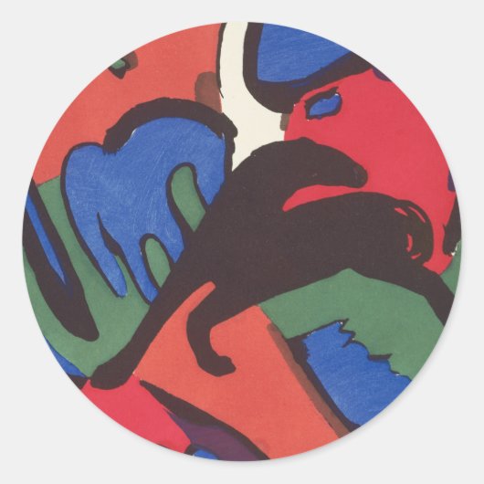 Sticker Rond Wassily Kandinsky Franz Marc Blue Rider Peinture (Devant)