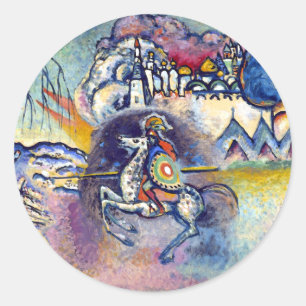 Sticker Rond Wassily Kandinsky - Saint Georges & Les Cavaliers