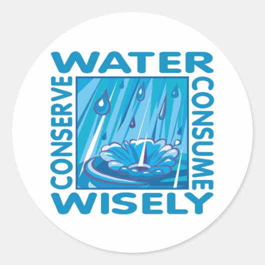 Sticker Rond Water Conservation (Devant)