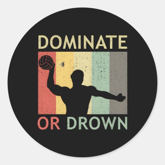Sticker Rond Water Polo Player Water Polo (Devant)