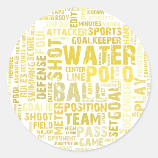 Sticker Rond Water Polo Word Cloud Produits (Devant)