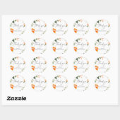Sticker Rond Watercolor Aperol Spritz Baby Shower de Mariée (Feuille)