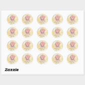 Sticker Rond Watercolor Beach Clam & Pearls Merci nuptial (Feuille)