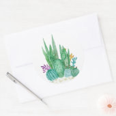 Sticker Rond Watercolor , cactus , succulents (Enveloppe)