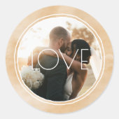 Sticker Rond Watercolor Circle Caramel Gold Agate Custom Photo (Devant)