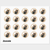 Sticker Rond Watercolor Circle Caramel Gold Agate Custom Photo (Feuille)