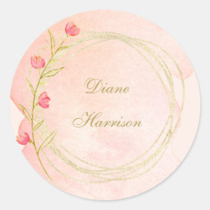 Sticker Rond Watercolor Cottage Garden Stem Scrapbook