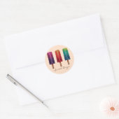 Sticker Rond Watercolor Cute Popsicle Glaces Creams (Enveloppe)
