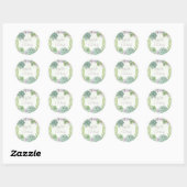 Sticker Rond Watercolor Desert Cactus Succulents Mariage (Feuille)