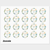 Sticker Rond Watercolor Dinosaur fête d'anniversaire (Feuille)