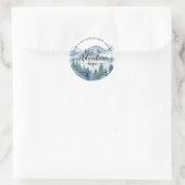 Sticker Rond Watercolor Forest Mariage Adresse de retour (Sac)
