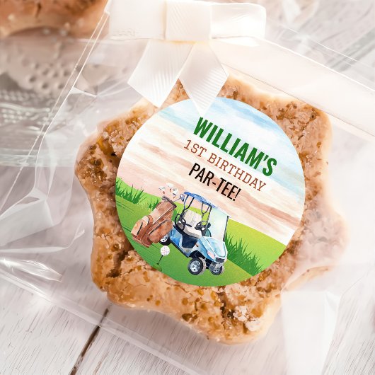 Sticker Rond Watercolor Golf 1er anniversaire