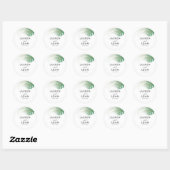 Sticker Rond Watercolor Green Palm Leaf Wedding Favor  (Feuille)