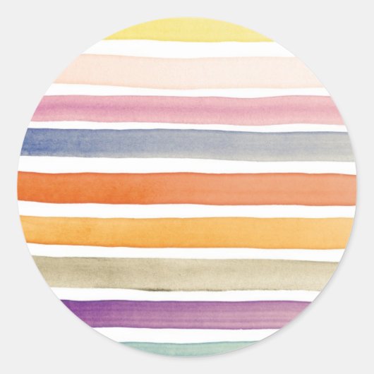 Sticker Rond Watercolor hand painted brush strokes, banners. (Devant)