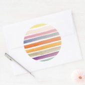 Sticker Rond Watercolor hand painted brush strokes, banners. (Enveloppe)