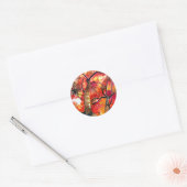 Sticker Rond Watercolor Japonais maple tree (Enveloppe)