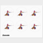 Sticker Rond Watercolor martial art-kendo (Feuille)
