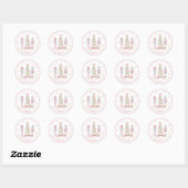 Sticker Rond  Watercolor Merry Christmas Nutcracker ballet pink (Feuille)