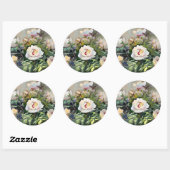 Sticker Rond Watercolor Painting (Feuille)